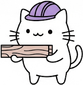 Cute kitty holding a wooden board.